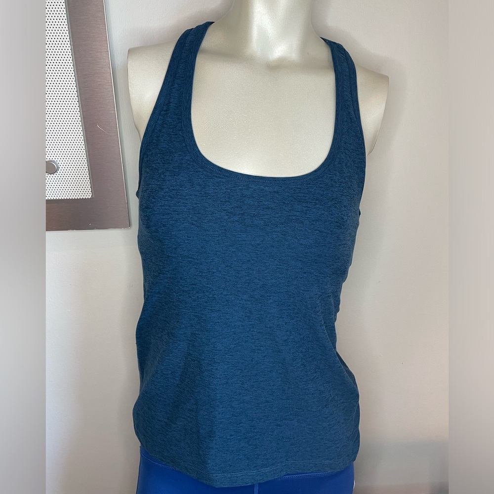 Beyond Yoga Spacedye Step Up Tank- Celestial Blue Heather (L)